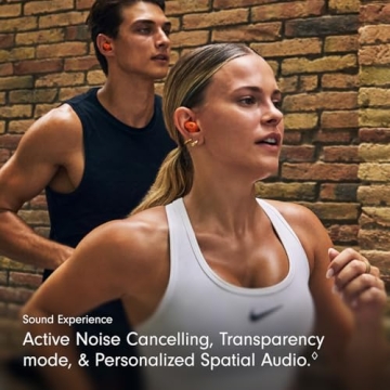 Beats - Powerbeats Fit - Wireless Noise-Cancelling Workout Earbuds with Upgraded Secure Fit Wingtips, IPX4, Up to 30H of Battery Life & Charging case, Compatible with Apple & Android - Spark Orange
