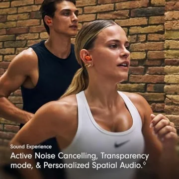 Beats - Powerbeats Fit - Wireless Noise-Cancelling Workout Earbuds with Upgraded Secure Fit Wingtips, IPX4, Up to 30H of Battery Life & Charging case, Compatible with Apple & Android - Spark Orange