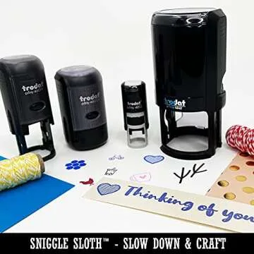 Steaming Hot Coffee Mug Cup with Heart Self-Inking Rubber Stamp Ink Stamper for Stamping Crafting Planners - 1/2 Inch Mini - Blue Ink
