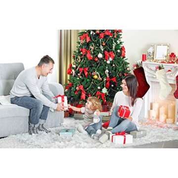 Kunyida Pack 4, Unique Burgundy and Ivory White Knit Christmas Stockings 14"