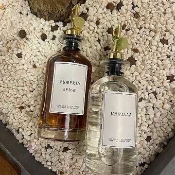 Olive Oil Dispenser Bottle 2PCS 12OZ Vinegar Dispenser Syrup Dispenser Glass Set Container for Cooki...