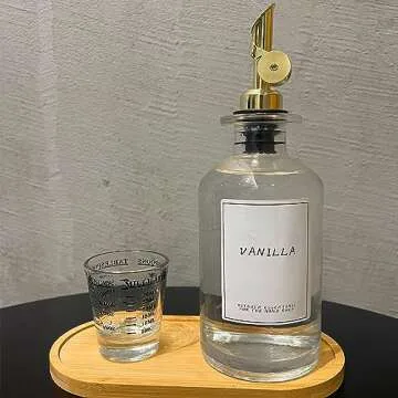 Olive Oil Dispenser Bottle 2PCS 12OZ Vinegar Dispenser Syrup Dispenser Glass Set Container for Cooking Coffee Bar Grill Pasta Salads and Baking