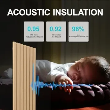 Yuzzy Dark Walnut Wood Acoustic Panels - 9ft Slats