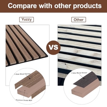 Yuzzy Dark Walnut Wood Acoustic Panels - 9ft Slats