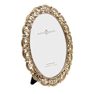 GIFTY GIFTY Victorian Oval Photo Frame / 6x8 In | For Vertical Display on Tabletops | Perfect for Ho...