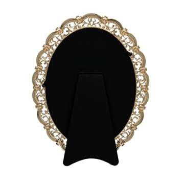 GIFTY GIFTY Victorian Oval Photo Frame / 6x8 In | For Vertical Display on Tabletops | Perfect for Home Decor, Wedding, Vacation, Graduation, Or Any Milestone Photos (Gold)