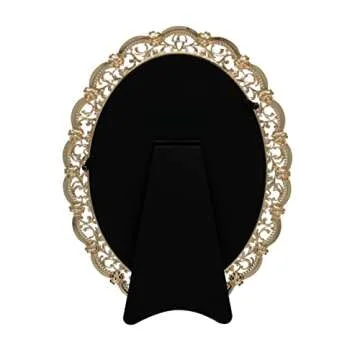 GIFTY GIFTY Victorian Oval Photo Frame / 6x8 In | For Vertical Display on Tabletops | Perfect for Home Decor, Wedding, Vacation, Graduation, Or Any Milestone Photos (Gold)