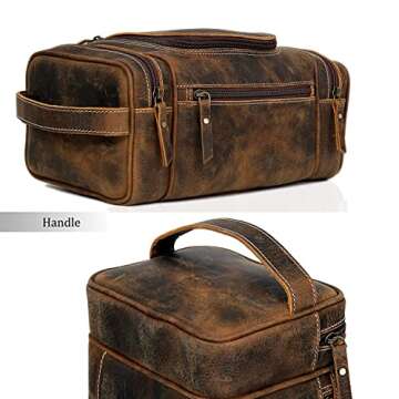 Extra Large Leather Toiletry Bag for Men - VC Vintage Couture