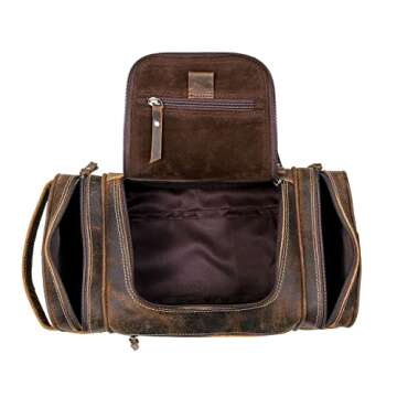Extra Large Leather Toiletry Bag for Men - VC Vintage Couture