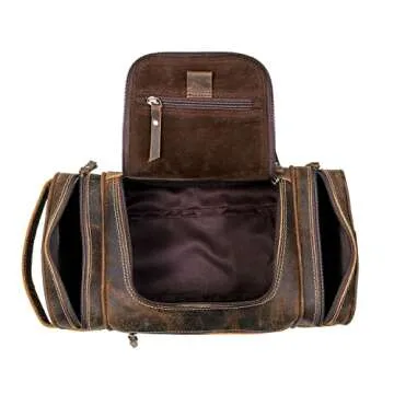 Extra Large Leather Toiletry Bag for Men - VC Vintage Couture