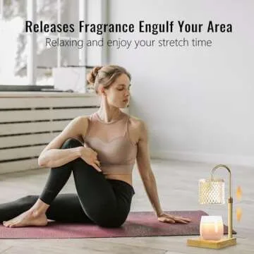 Candle Warmer Lamp, Candle Lamp Wax Warmer, Timer & Dimmer 7-Levels, Fits Cup Jar Candle, Candle Top Melting, Crystal Candle Heater Lamp for Scented Wax, Elegant Home Decor, Brass Glass