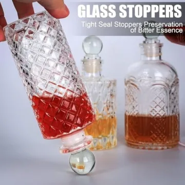 SuproBarware Bitters Bottle for Cocktails - Glass Dasher Bottles with Dash Tops, Great for Bartender,Home Bar