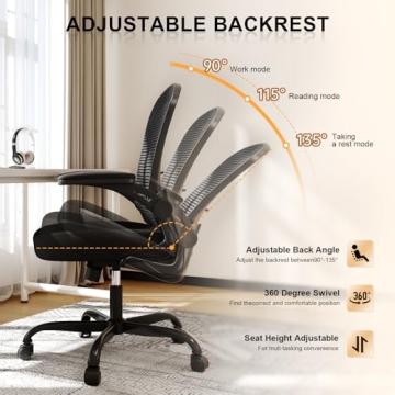 Ergonomic Desk Chair with High Back and Armrests