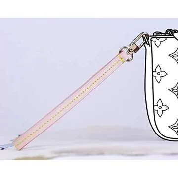 Replacement Hands-Free Wristlet Strap Vachetta Leather for Pochette Wallet and Clutch (Apricot)