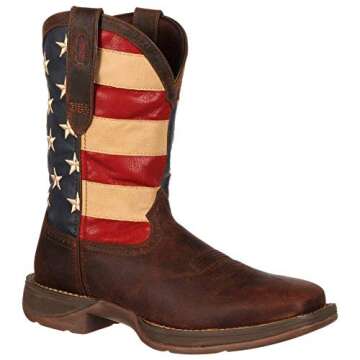 Durango mens Men's Rebel Flag Brown Db5554 western boots, Brown and Union Flag, 11.5 Wide US