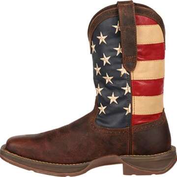 Durango mens Men's Rebel Flag Brown Db5554 western boots, Brown and Union Flag, 11.5 Wide US