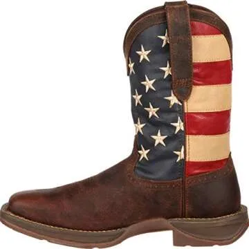 Durango mens Men's Rebel Flag Brown Db5554 western boots, Brown and Union Flag, 11.5 Wide US