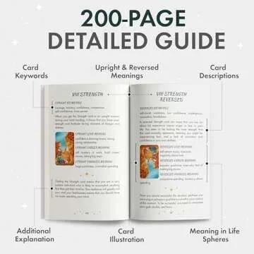 Wyspell Wild Reflections Tarot Deck with 200-Page Guidebook, Gold Edges, and Gift Packaging