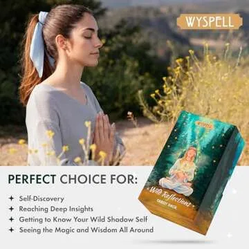 Wyspell Wild Reflections Tarot Deck with 200-Page Guidebook, Gold Edges, and Gift Packaging