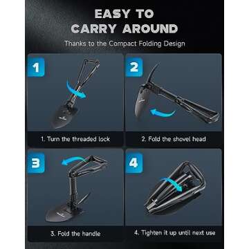 DARTMOOR Compact Mini Folding Shovel for Outdoor Use