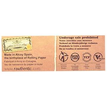 Raw Unrefined Classic 1.25 1 1/4 Size Cigarette Rolling Papers Full Box of 24 Pack