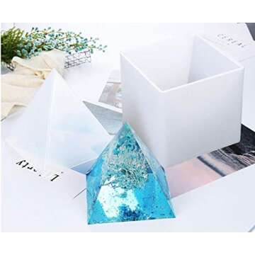 Large Pyramid Mold 5.9", Buytra Silicone Mold for Resin, Resin Casting Mold, Clear Epoxy Resin Molds for DIY Orgonite Pyramid, Jewelry Making, Crafting, Home Decoration or Gift