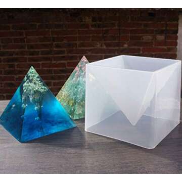 Large Pyramid Mold 5.9", Buytra Silicone Mold for Resin, Resin Casting Mold, Clear Epoxy Resin Molds for DIY Orgonite Pyramid, Jewelry Making, Crafting, Home Decoration or Gift