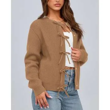 Stylish BTFBM Bow Cardigan - Trendy Women’s Layering Piece