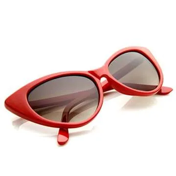 zeroUV Super Cateyes Vintage Inspired Fashion Mod Chic High Pointed Cat-Eye Sunglasses (Red)