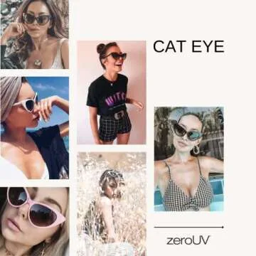 zeroUV Super Cateyes Vintage Inspired Fashion Mod Chic High Pointed Cat-Eye Sunglasses (Red)