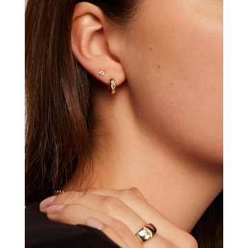 Stylish PAVOI 14K Gold Plated Huggie Earrings for Sensitive Ears