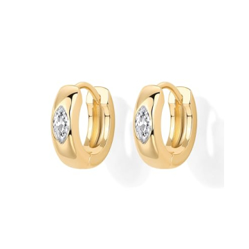 Stylish PAVOI 14K Gold Plated Huggie Earrings for Sensitive Ears