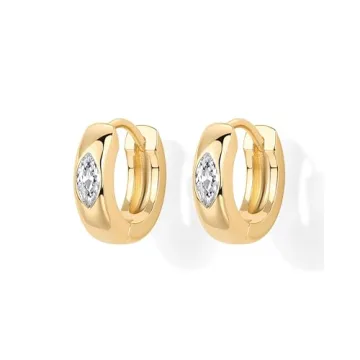 Stylish PAVOI 14K Gold Plated Huggie Earrings for Sensitive Ears