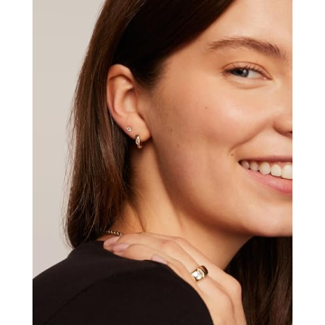 Stylish PAVOI 14K Gold Plated Huggie Earrings for Sensitive Ears
