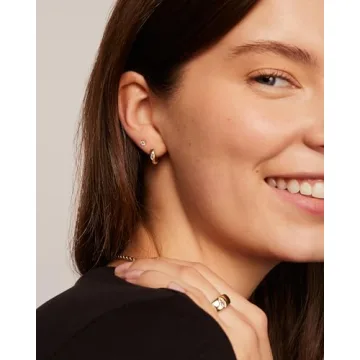 Stylish PAVOI 14K Gold Plated Huggie Earrings for Sensitive Ears