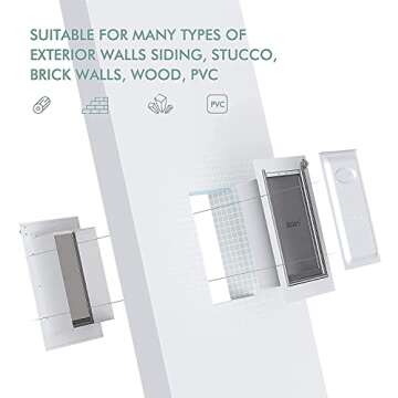 Baboni Pet Door for Wall, Steel Frame and Telescoping Tunnel, Aluminum Lock, Double Flap Dog Door and Cat Door, Strong and Durable (Pets Up to 100 Lb) -Large