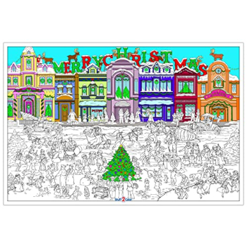 Christmas is Coming - Giant Wall Size Coloring Poster for Family Fun and Creativity