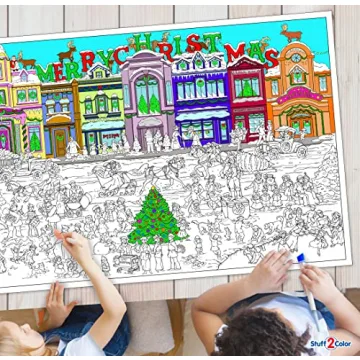 Giant Christmas Coloring Poster for Family Fun and Creativity