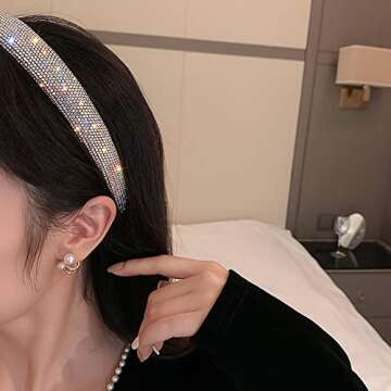 Glamorous Wiwpar Rhinestone Headbands for Women & Girls - Stylish Party Hair Accessories