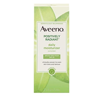 Aveeno Positively Radiant Daily Facial Moisturizer with Total Soy Complex and Broad Spectrum SPF 30 ...