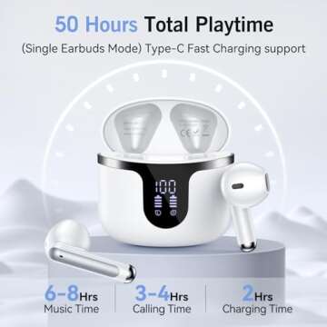 BHNYBWUL Wireless Earbuds with Bluetooth 5.3 and ANC