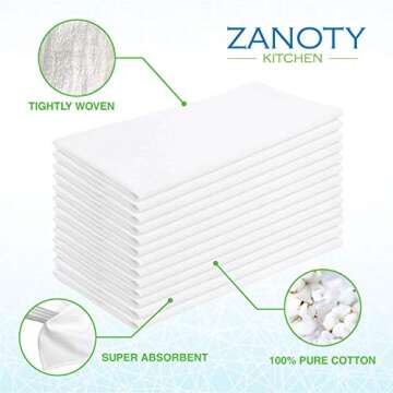 ZANOTY Highly Absorbent Cotton Kitchen Flour Sack Towels