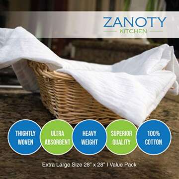 ZANOTY Highly Absorbent Cotton Kitchen Flour Sack Towels