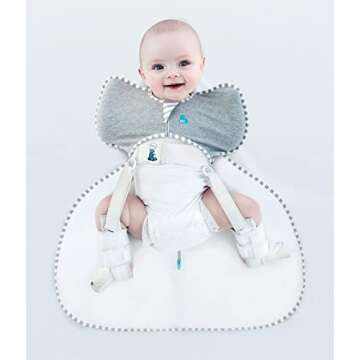 Love to Dream Swaddle UP Transition Bag, Hip Dysplasia, White, Medium, Specially Designed Swaddle Up with a Wider fit at The Bottom so That it can be Worn Over a Hip dysplasia Harness or Brace