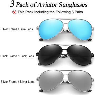 Aviator Sunglasses with UV400 Protection and Spring Hinges