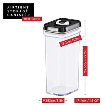 DWËLLZA KITCHEN Airtight Food Storage Containers with Lids – 4 Piece Set Air Tight Kitchen Storage Containers Clear Pantry Organization and Storage Set BPA-Free - Keeps your Food Fresh & Dry