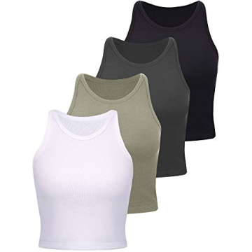 Stylish 4-Pack Crop Tank Tops for Women Activewear