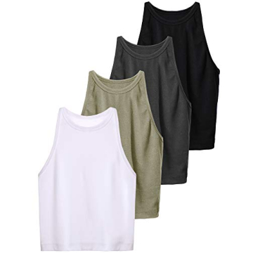 Stylish 4-Pack Crop Tank Tops for Women Activewear