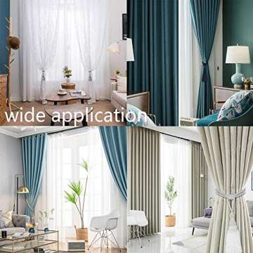 BEL AVENIR 2 Pack Curtain Tiebacks Tassel Drapery Tie-Backs Rope Handmade Holdbacks Home Office Hotel Decorative (Mix Beige)