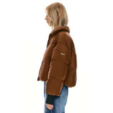 Orolay Women's Winter Cropped Puffer Jacket for Style